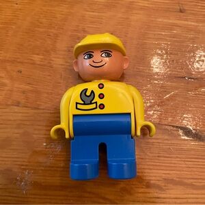 Lego Duplo Yellow Shirt and Hat Wrench Construction Worker/Mechanic Minifigure